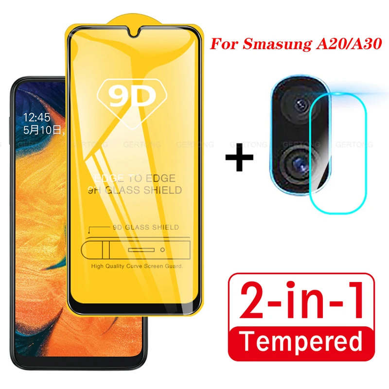 Закаленное стекло 2 в 1 для Samsung Galaxy A20 A30 A305F|Защитные стёкла и плёнки| |