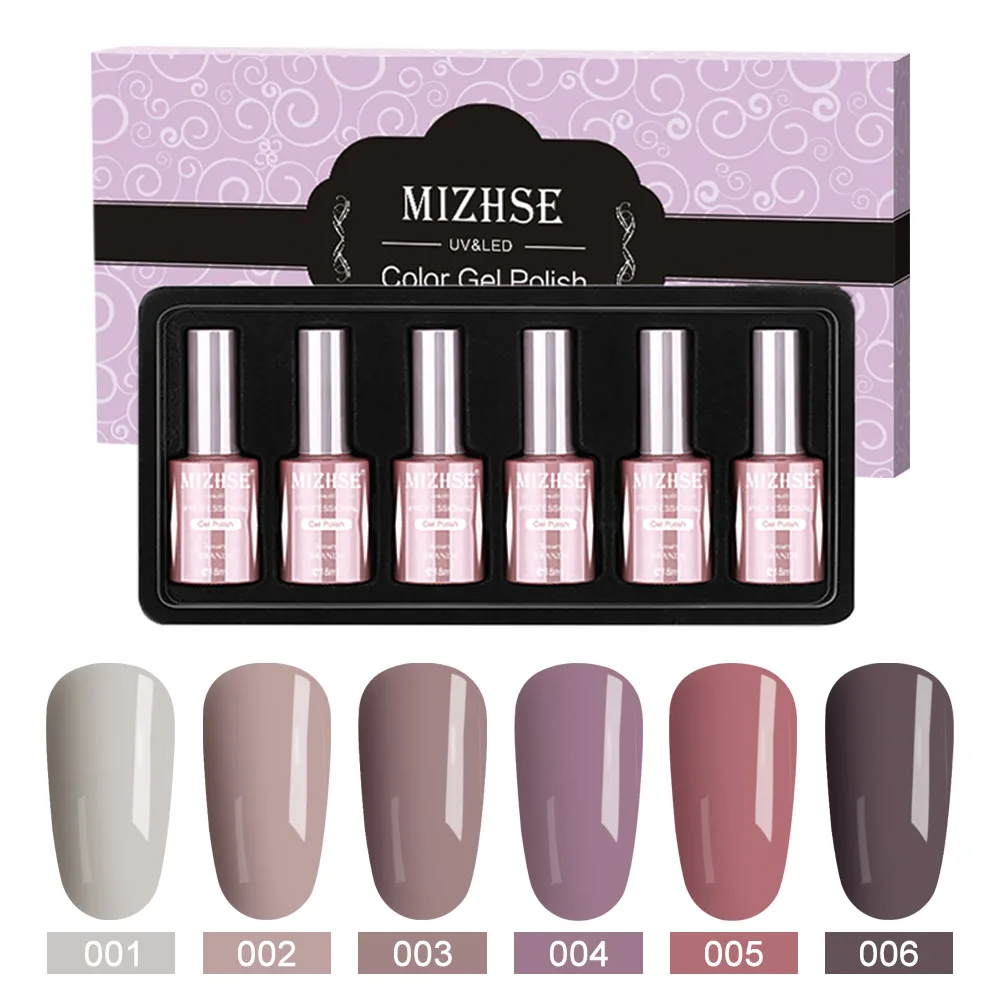 MA-C004-BOX MIZHSE наборы для гелевых ногтей с лампой 36 Вт 6 шт. УФ-гель верхнее Базовое покрытие набор для замачивания маникюрный набор Гель-лак для ногтей инструменты для дизайна ногтей - Цвет: MA-C004-BOX