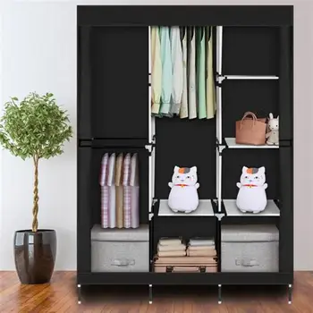 

71 inch Portable Closet Wardrobe Clothes Rack Storage Organizer with Shelf E5M1