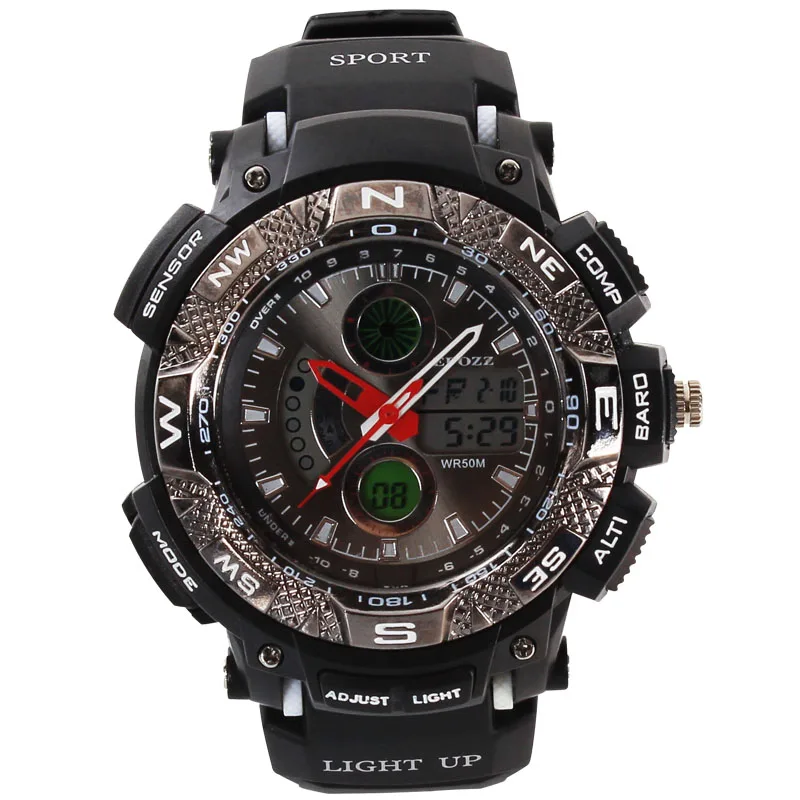 EPOZZ Спортивные часы для мужчин 50 метров водонепроницаемые антифриз relogio masculino ударопрочные цифровые часы E1311W - Цвет: 1311white