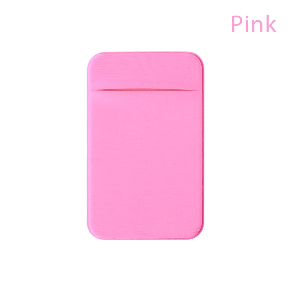 A-pink 1 шт. эластичный стрейч лайкра клей сотовый телефон ID кредитный держатель для карт наклейка Карманный Кошелек Чехол Держатель для карт для iphone смартфон - Цвет: A-pink