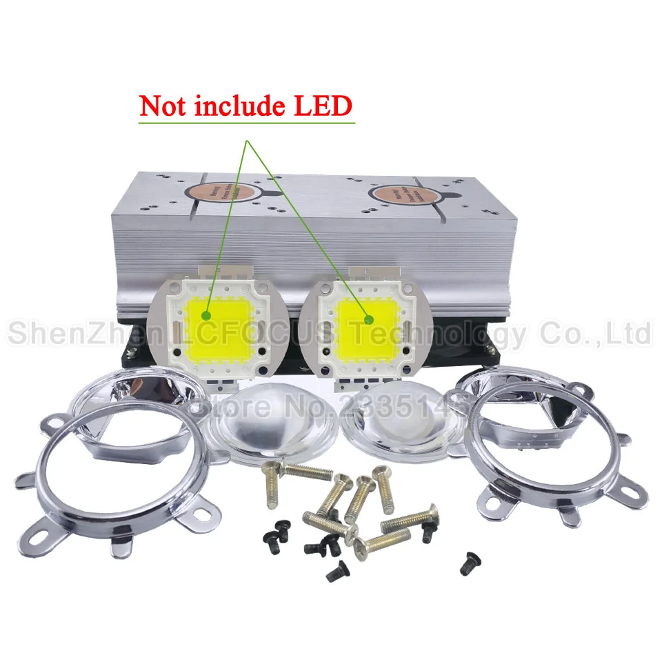  LED Heatsink Cooling Radiator + 60 90 120 Degrees Len + Reflector Bracket + Fans For 20 30 50 100 2 - 32832080290