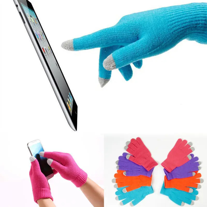 

1 pair Useful Adult One Size For Women Men Soft Warm Winter Texting Capacitive Smartphone Knit Touch Screen Gloves