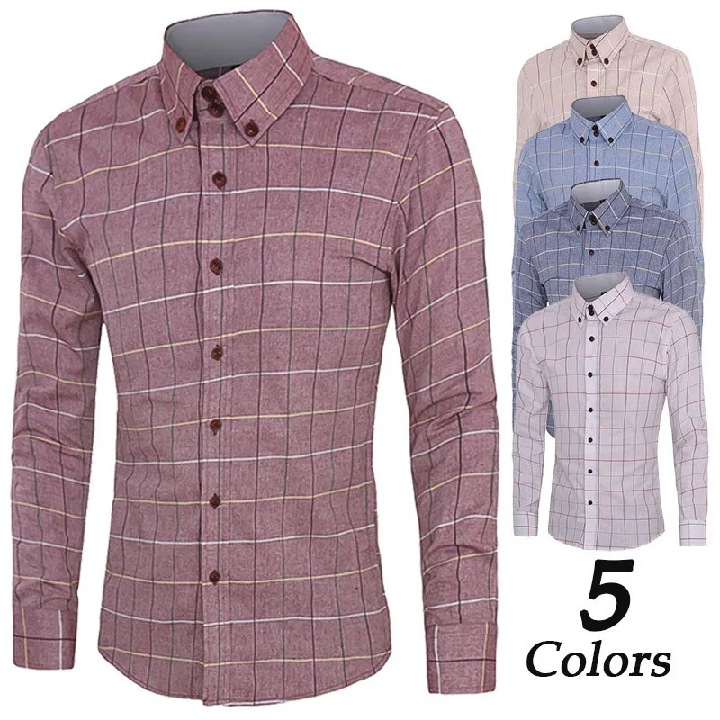 

Zogaa High Quality Men's Classic Plaid Shirt Long Sleeve Dress Shirt Men Business Formal Shirts Mens Clothing Camisa Hot Sale