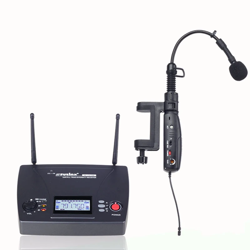 

True diversity professional violin wireless microphone IR sync 100M operating range wireless instrument microphone OK-8R+AH1