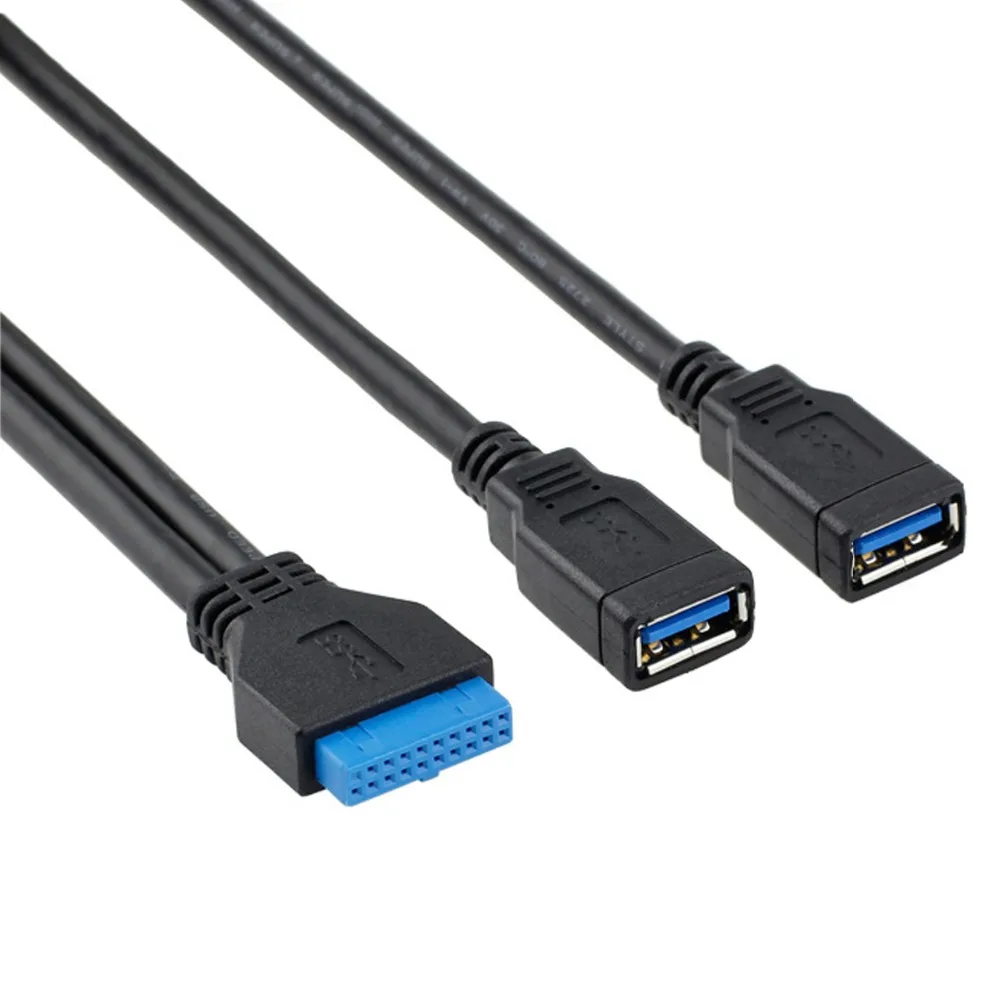 

30 см Новый 2 порта USB 3.0 тип A Разъем «Мама» на материнскую плату 20-контактный разъем Кабель-адаптер конвертер 0,3 м
