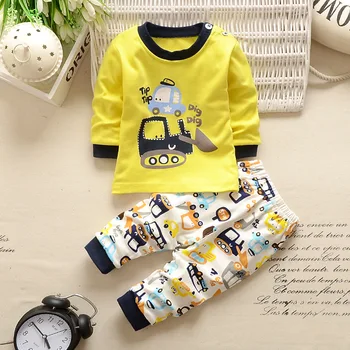

Baby Boys Clothes 2pcs Newborn Baby Girls Cartoon Clothing Autumn Winter Cartoon Cotton Shirt Baby Boy Clothes Set Long-Sleeved