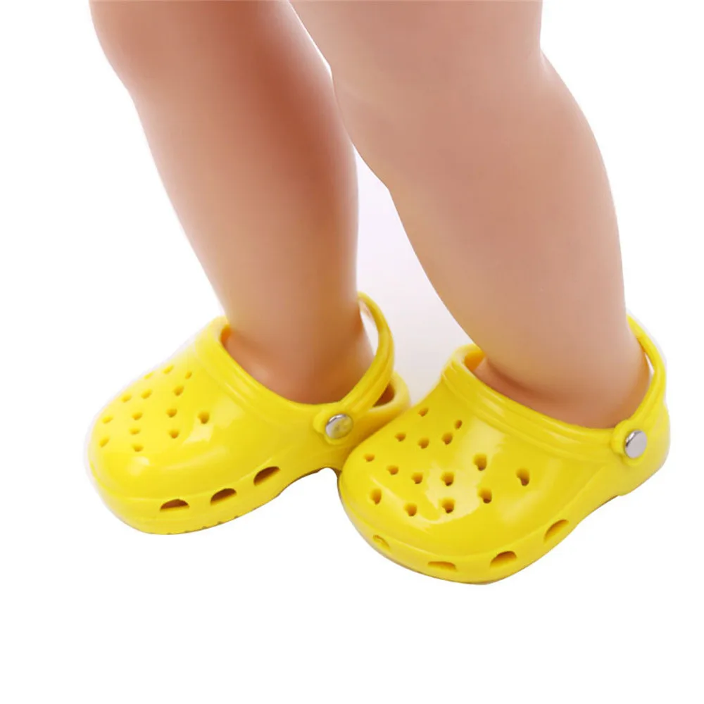 Baby Doll Cool Fashion Doll Shoes Solid Slippers For 18 Inch Our