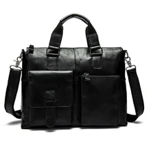 Los hombres de Cuero genuino bolso de Aceite de Cera de La Vendimia de los hombres bussiness maletín del hombro Portátil bolsa de mensajero de los hombres bolsas de viaje de los hombres bolsas de 2016