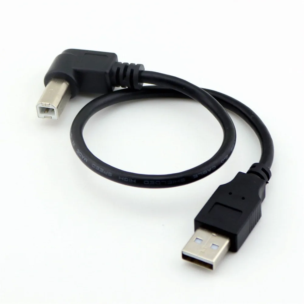 

1x USB 2.0 Type A Male to USB 2.0 B Male Plug Scanner Printer Connector Cable Cord 30cm/1ft 90 Degree Down/Right Angle