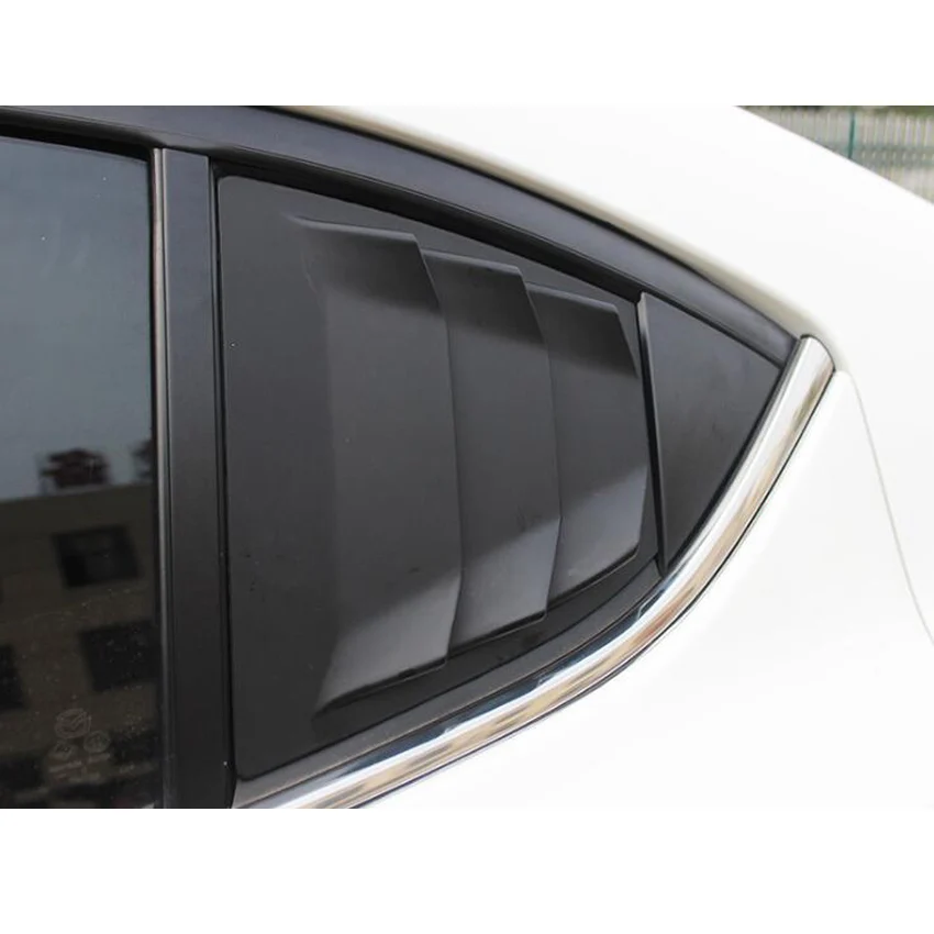 Дешево Для Mazda 3 Axela 4Dr Sedan 2014 2015 2016 2017 2018 Автомобильные Боковые жалюзи на заднее стекло вентиляционные накладки автомобильные аксессуары Матовый Чер...