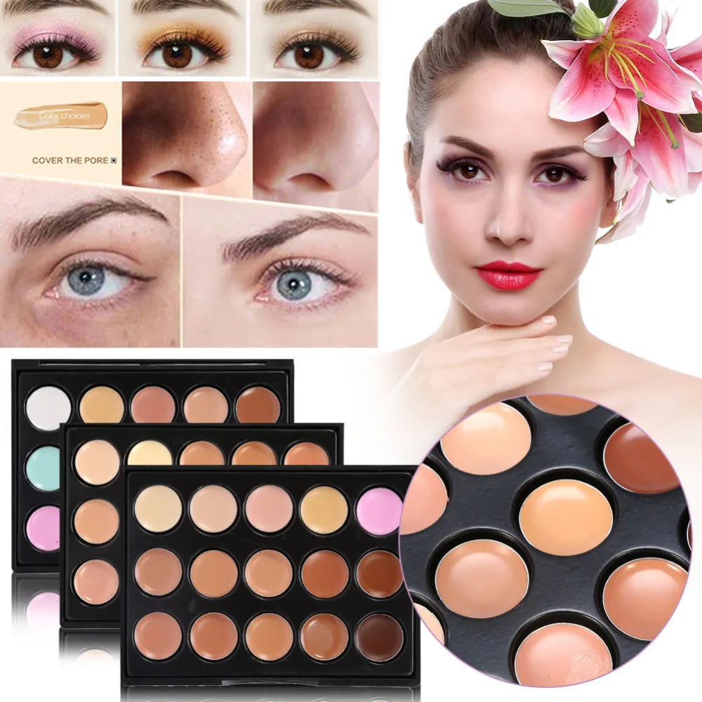 POPFEEL 15 Colors Brand New Makeup Base Color Corrector Contour Cream Concealer Palette Konsiler
