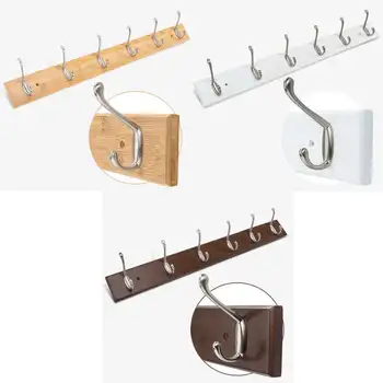 

Bamboo base with 6pcs metal hooks coat hanger, wall mount holder,