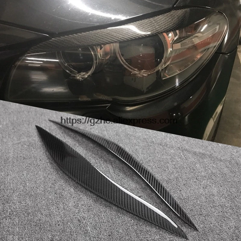 Rear Carbon Fiber Headlights Eyebrows Eyelids for BMW F10 5 series Car Styling Front Headlamp Eyebrows