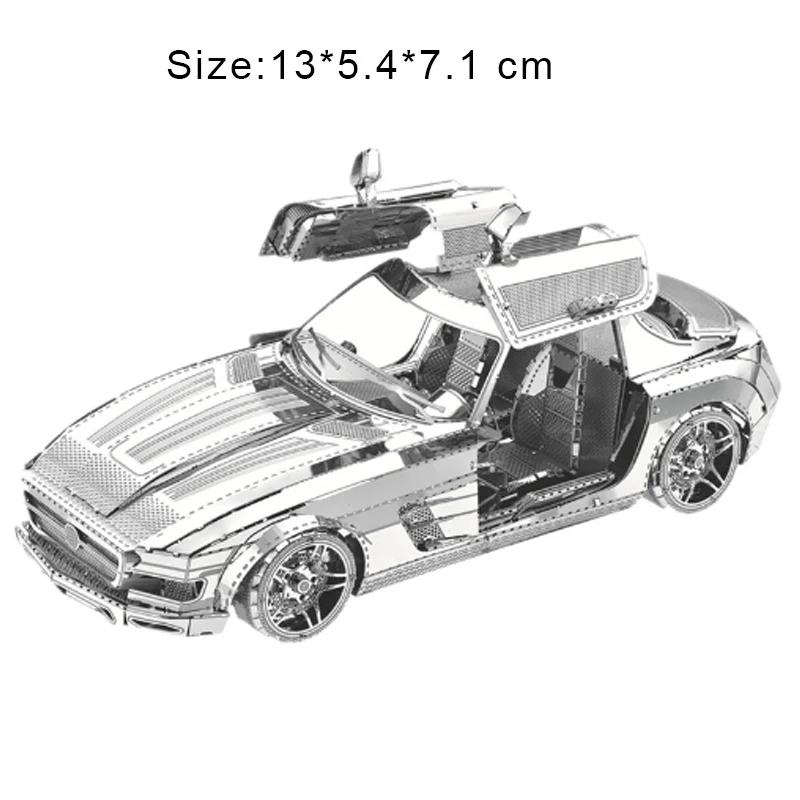 

Creative 3D Metal Puzzle Butterfly Wings Sports Car Model DIY Laser Cut Assemble Jigsaw Toys Desktop Decoration Gifts For Adult