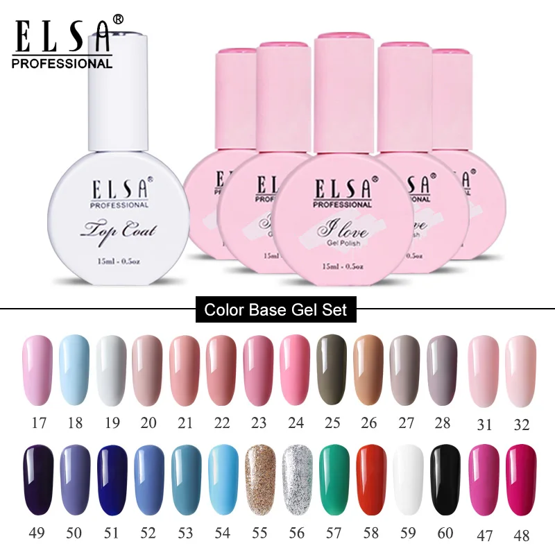 

2019 New Arrival Color base Gel Varnish 15ml two step gel with top coat Set Soak Off UV LED Gel Nail Polish Base Coat Color Gel