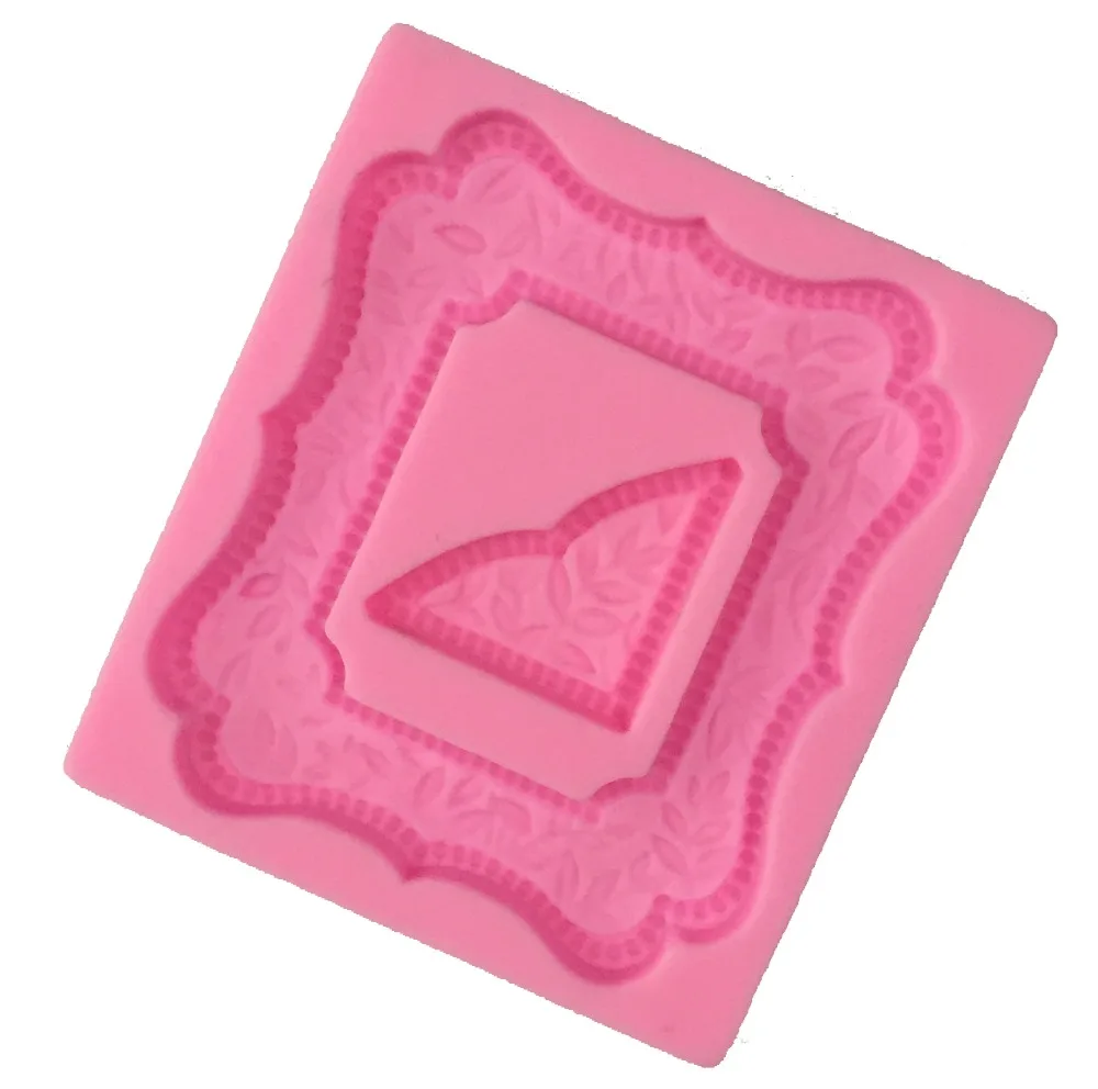 

Free Shipping Old Photo Frame Silicone Fondant baking Paste Mold DIY Cake Decorating Polymer Clay Resin Candy Fimo Super Sculpey