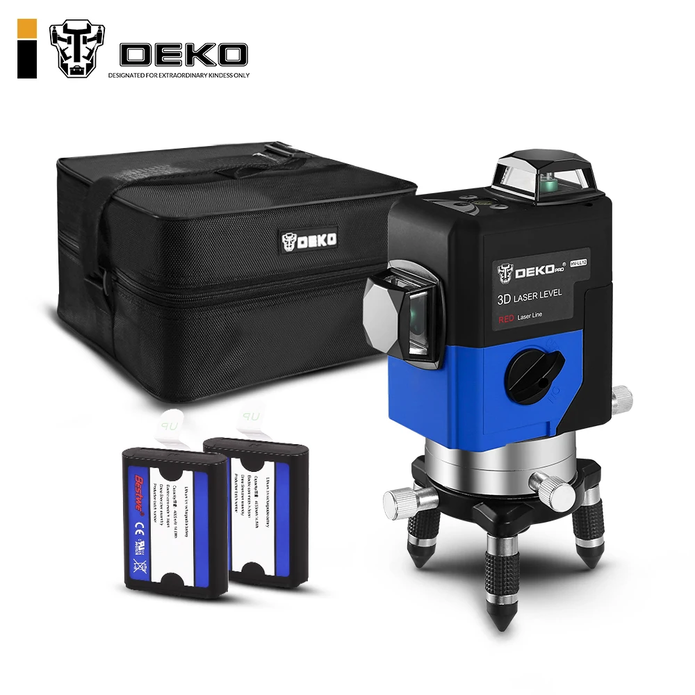

DEKO HV-LL12G 12Lines 3D Laser Level Self-Leveling 360 degre Horizontal & Vertical Cross Powerful Outdoor can use Detector