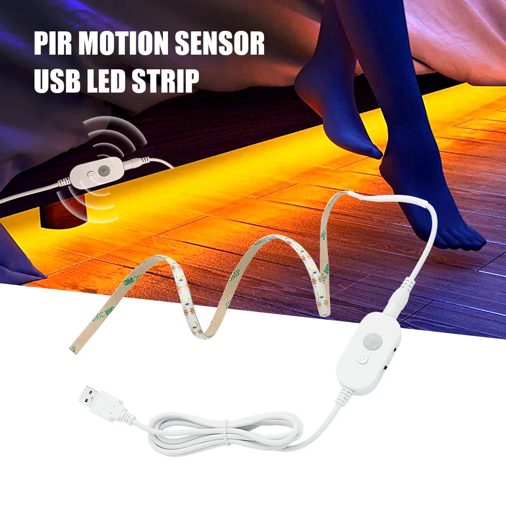 

New USB Wireless PIR Motion Sensor LED Strips Waterproof 1M 2M 3M 4M 5M Waterproof LED Cabinet Night Lights Hot Sales