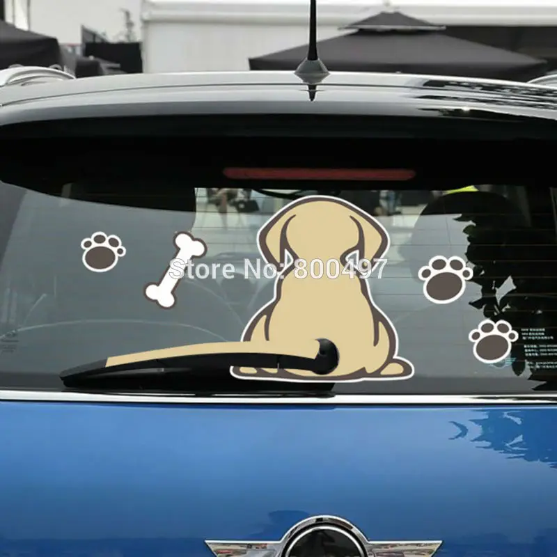 

Funny Dog Car Rear Window Wiper Decal Car Body Stickers Car Accessoeirs for Toyota Volkswagen Tesla Honda Hyundai Kia Fiat Lada