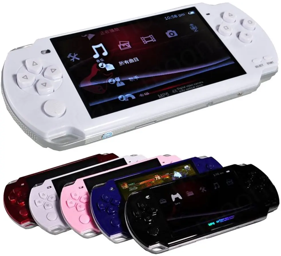 new Built-in 5000 games, 8GB 4.3 Inch PMP Handheld Game Player MP3 MP4 MP5 Player Video FM Camera Portable Game Console