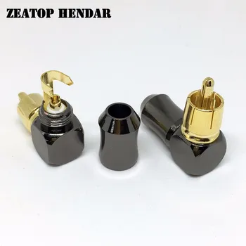 

50Pcs Brass 90 Degree Right Angle RCA Male Plug Audio Video AV Connector Soldering Adapter Mini Jack
