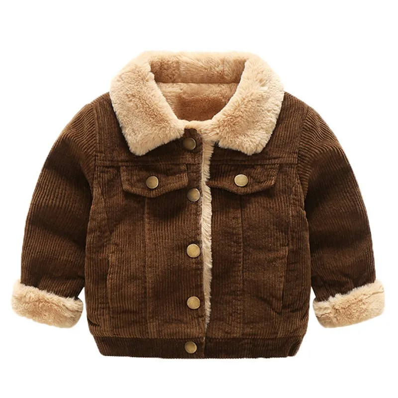 CROAL CHERIE 80-130cm Thicken Corduroy Velvet Jacket For Girls Motorcycle Style Baby Boy Clothing Outerwear Cotton Parkas  (6)