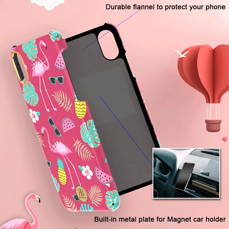 Оригинальный чехол Kingxbar со стразами и цветами для Apple iPhone XS MAX X модный жесткий