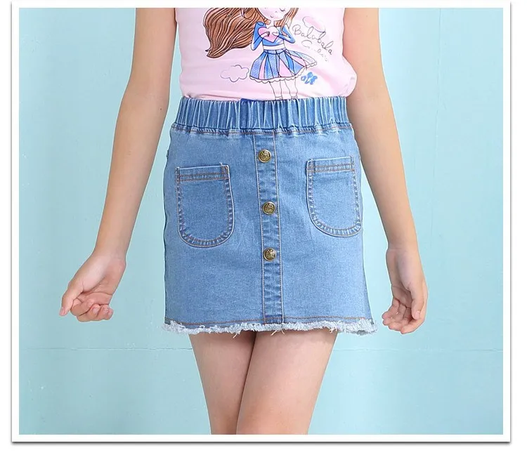 2-10 y summer 2019 children's skirt girls mini skirts fashion jeans denim skirt for girls clothing 6 8 10 years old On Sales (13)
