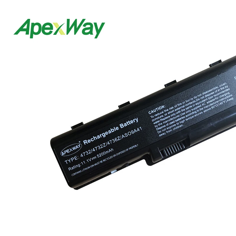 Apexway Аккумулятор для ноутбука ACER AS09A31 AS09A41 AS09A51 AS09A56 AS09A61 AS09A70 AS09A71 AS09A73 BT.00604.030 BT.00605.036 MS2274
