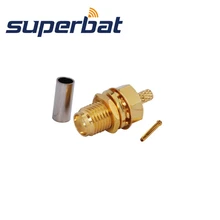 Superbat 10 шт. SMA разъем обжимной разъем Женский переборка rf разъем для коаксиального кабеля RG174, RG188A, RG316, LMR100