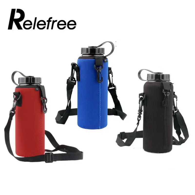 

relefree 1000ML Popular Sport Water Bottle Carrier Bag Insulated Cover Bag Holder Strap Pouch