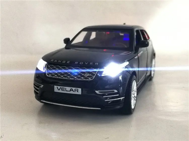 Goedkoop Hot Selling 132 Velar Off Road Legering Model, simuleren gegoten Metalen Geluid en Licht Terug naar Luxe SUV Model, Gratis Verzending