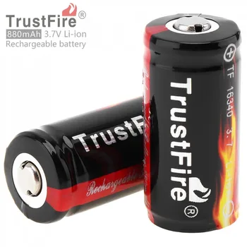 

2pcs TrustFire 3.7V 880mAh High Capacity TF 16340 CR123A Li-ion Rechargeable Battery for LED Flashlights Headlamps