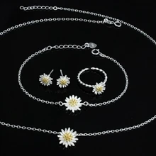 Модные серьги-гвоздики в цветочек, браслеты, кольца, ожерелья, ювелирные изделия из серебра 925 пробы, рождественский подарок, не выцветает