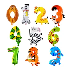 16 дюймов животное номер воздушный шарик из фольги в форме детского дня рождения воздушные шары с днем рождения вечерние Свадебные Воздушные шары для украшения детских игрушек Globos