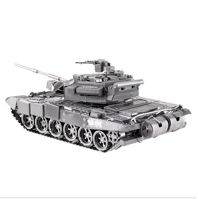  US $14.39  T90A tank model silver color 3D DIY laser cutting model educational diy toys Jigsaw Puzzle best bir