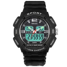 Лидирующий бренд, мужские аналого-цифровые водонепроницаемые спортивные часы с резиновым ремешком, большой циферблат, будильник, задний светильник, наручные часы heren horloge