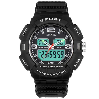 

Top Brand male analog-digital rubber band waterproof sport stop watch big dial alarm back light wristwatch heren horloge
