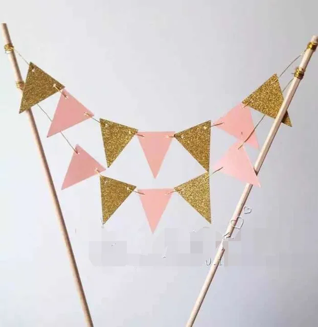 Hot Sale Baby Shower Cake Topper Bunting Birthday Cake Decorations