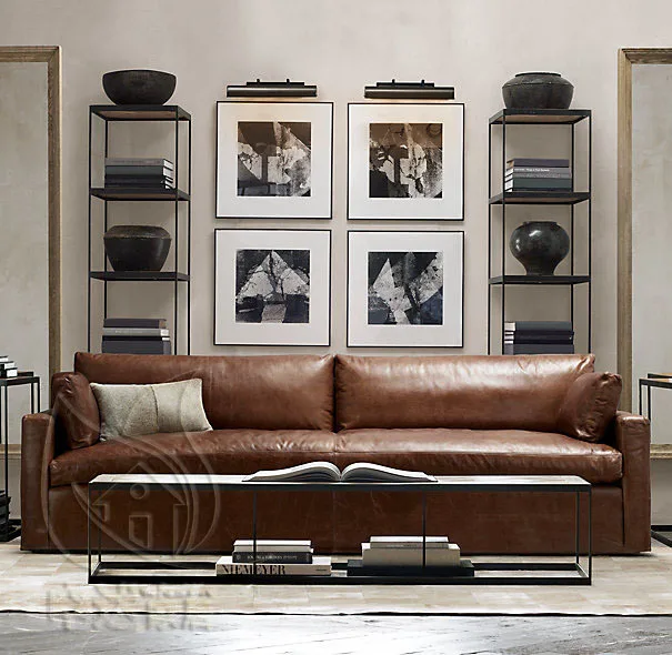 French American Country Retro Leather Sofas Imported Oil Wax French American Country Retro Leather Sofas Imported Oil Wax Sofa Single Double Triad