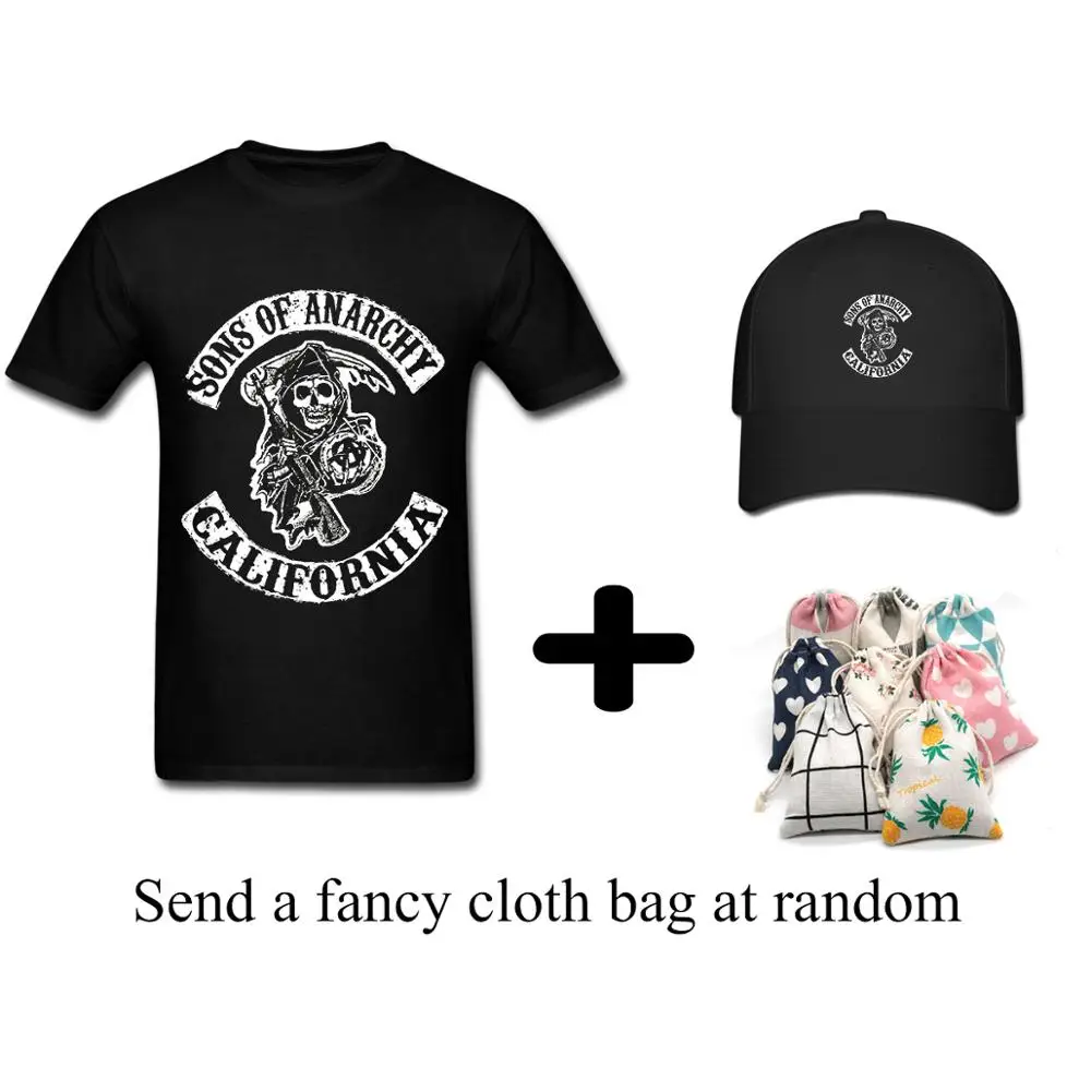 

Sons of Anarchy Grim Reaper T Shirt + hip hop hat for Man