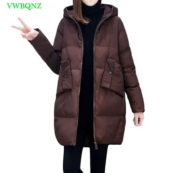 

Winter Jacket Coat Plus size Women Thicken Warm Down cotton Jackets High-end Long Casual Hooded Womens Outerwear Parkas A1025
