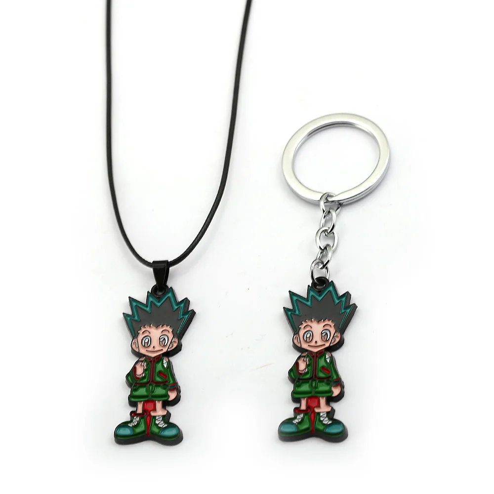 Anime Hunter X Hunter Keychain Necklaces Gon Freecss Metal Figures