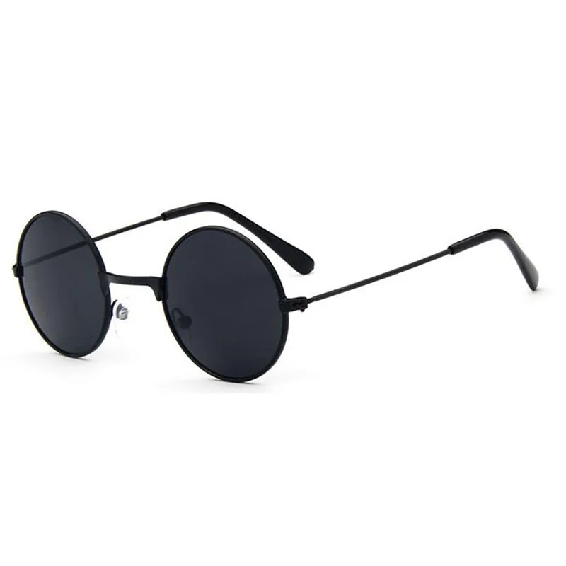 black frame black Металлические черные круглые солнцезащитные очки для детей, Брендовые очки для маленьких девочек и мальчиков, очки для детей, oculos UV400, маленькие очки для детей 2-6 лет - Цвет линз: black frame black