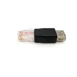 500 шт. USB женщина к Ethernet RJ45 Мужской адаптер Соединительный кабель-адаптер