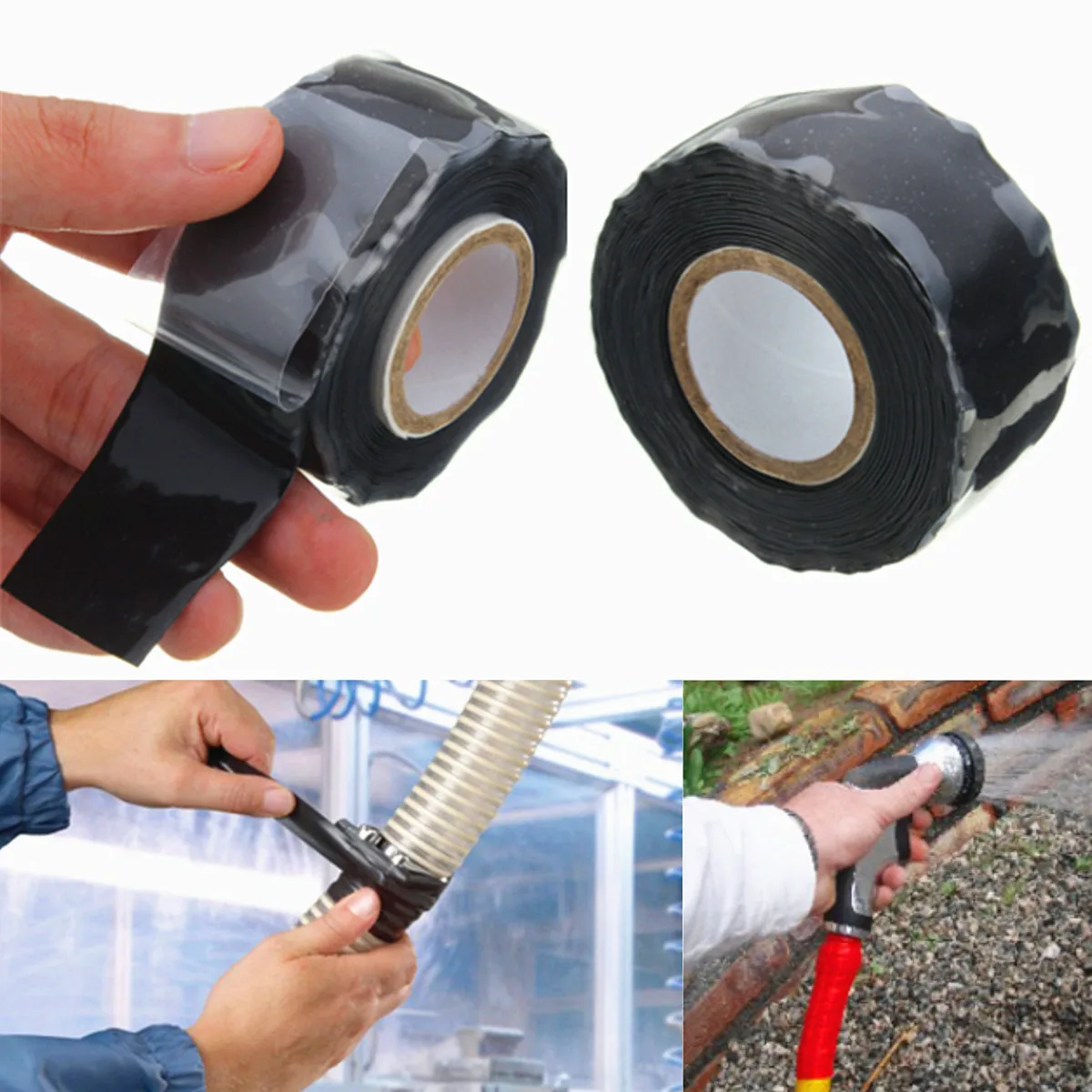 

Black High Temperature Self-Adhesive Silicone Tape Electrical Parts Tube Repair Sealing Waterproof Black Silicone Repair Tape