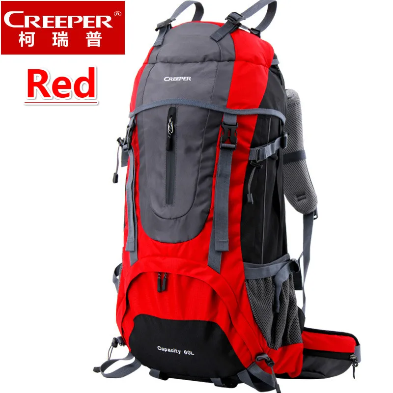 Creeper 60L мужской женский уличный рюкзак Профессиональная Водонепроницаемая нейлоновая сумка для скалолазания походная сумка - Цвет: Red