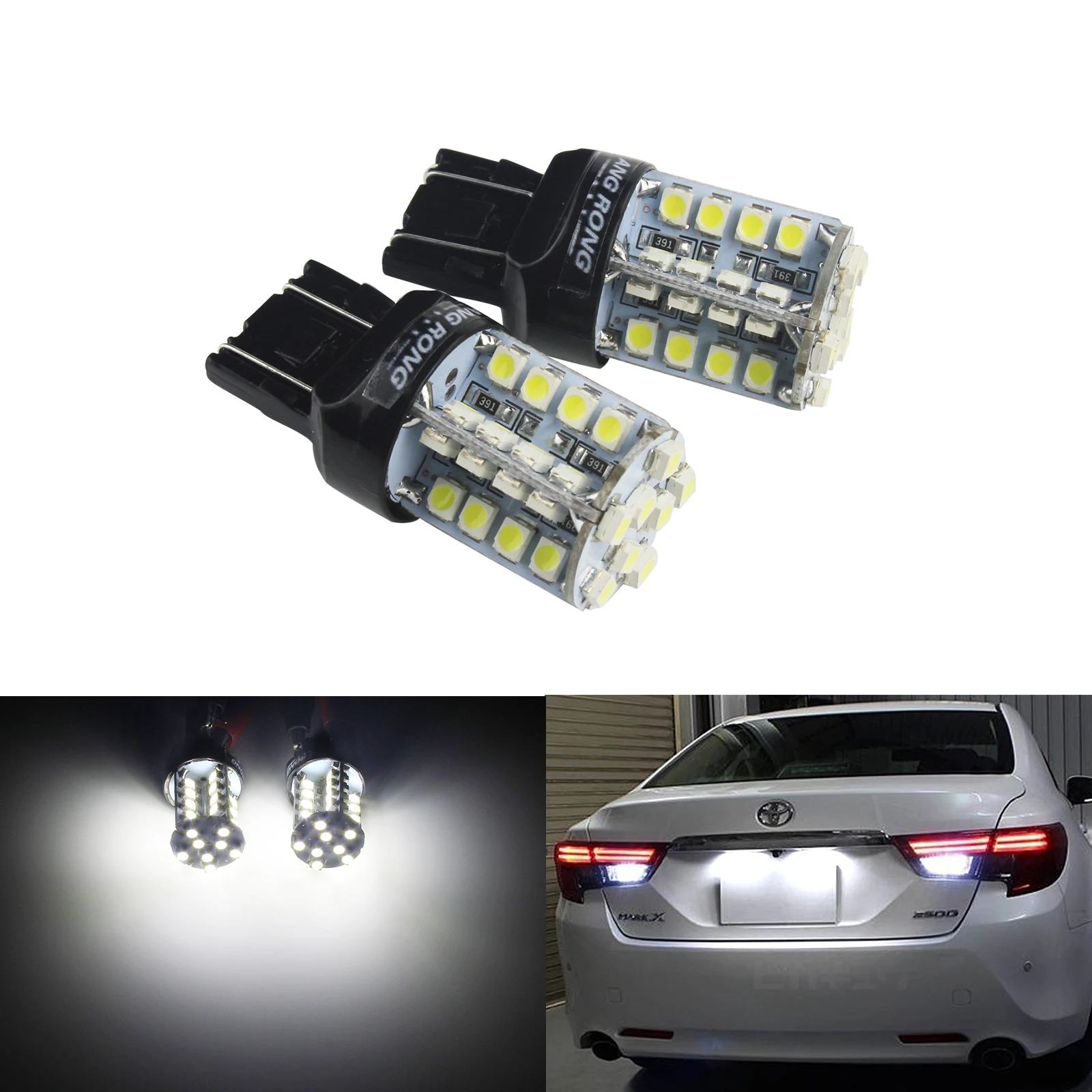 ANGRONG 2x7443 580 W21/5 W 582 7440 SMD 40 светодиодный Белый Sidelight Обратный Стоп лампы