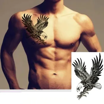 

2018 cool art body Black Eagle 21 X 15cm Waterproof Hot sale Temporary Tattoos Sticker fake tattoo makeup men girl party tattoo